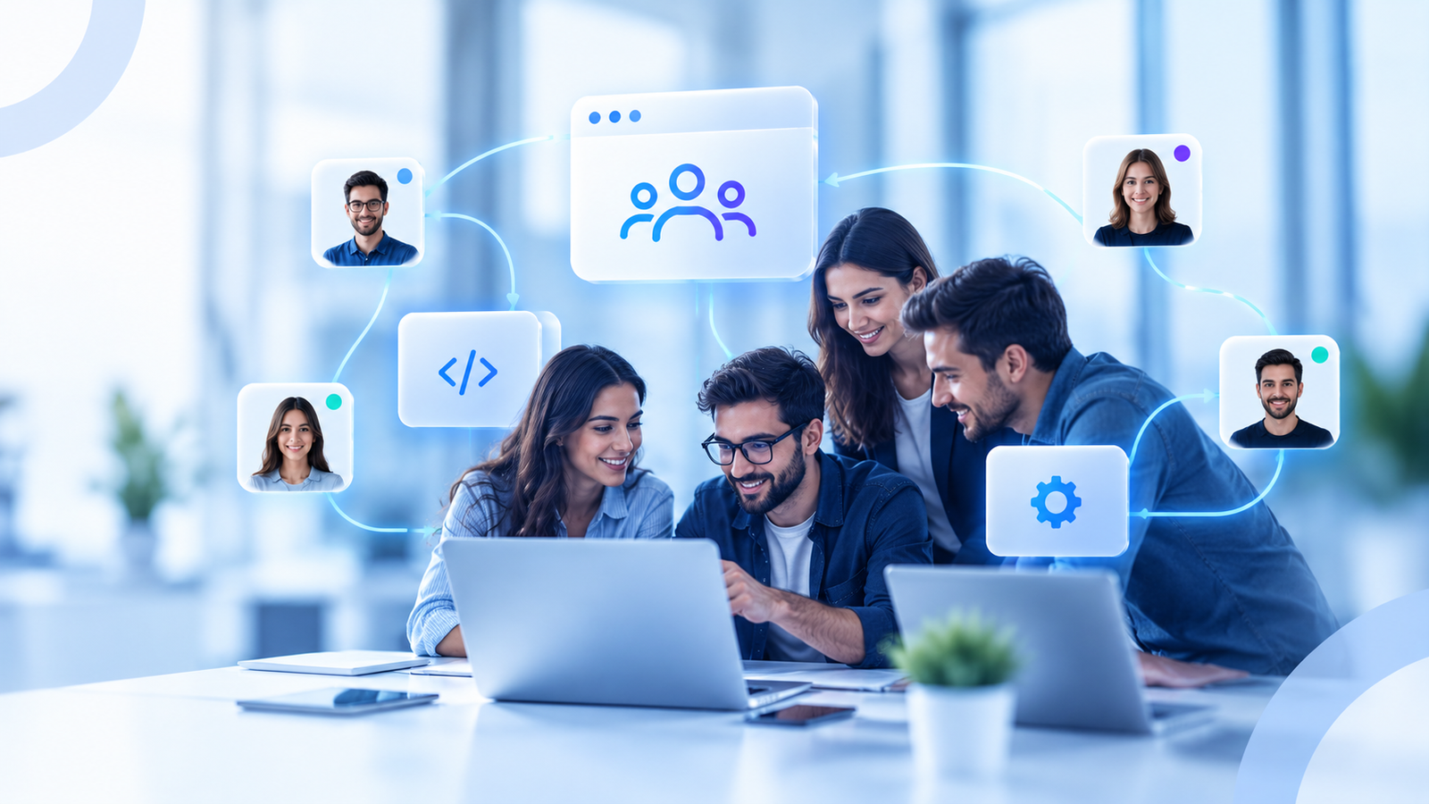 Equipo de desarrolladores trabajando