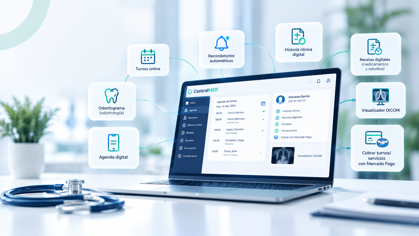 Oficina médica digital con CentralMED